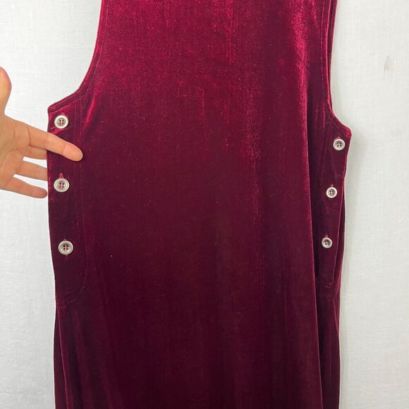 Y2K Velvet Stretch Sleeveless Midi Dress Womens M Romantic Dark Fairy Whimsygoth - Picture 2 of 8